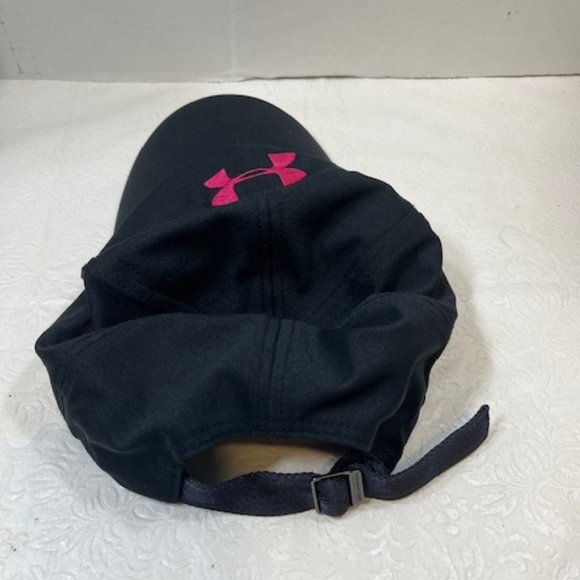 Under Armour Women's Black w/Pink Logo Adjustable Strap Cap Hat - Picture 6 of 9